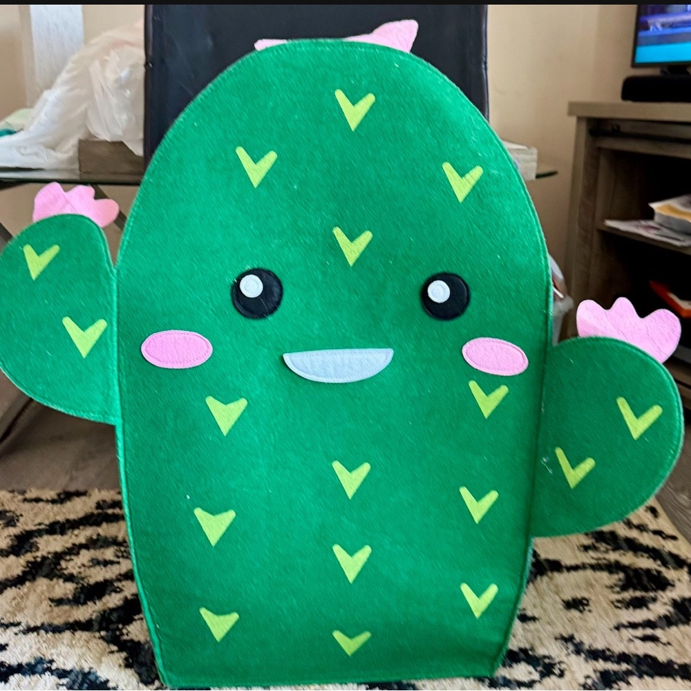 Green Cactus Toy Box and bed hanger to match from Mexico